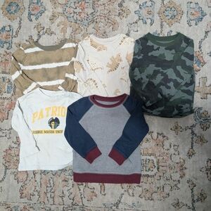 2T Kids Camouflage and Striped Long Sleeve Tops